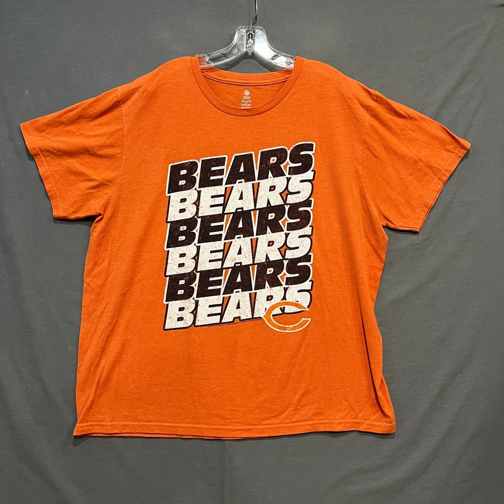 NFL Team Apparel T-Shirt Mens XXL Orange Chicago Bears Graphic Short Sleeve Tee